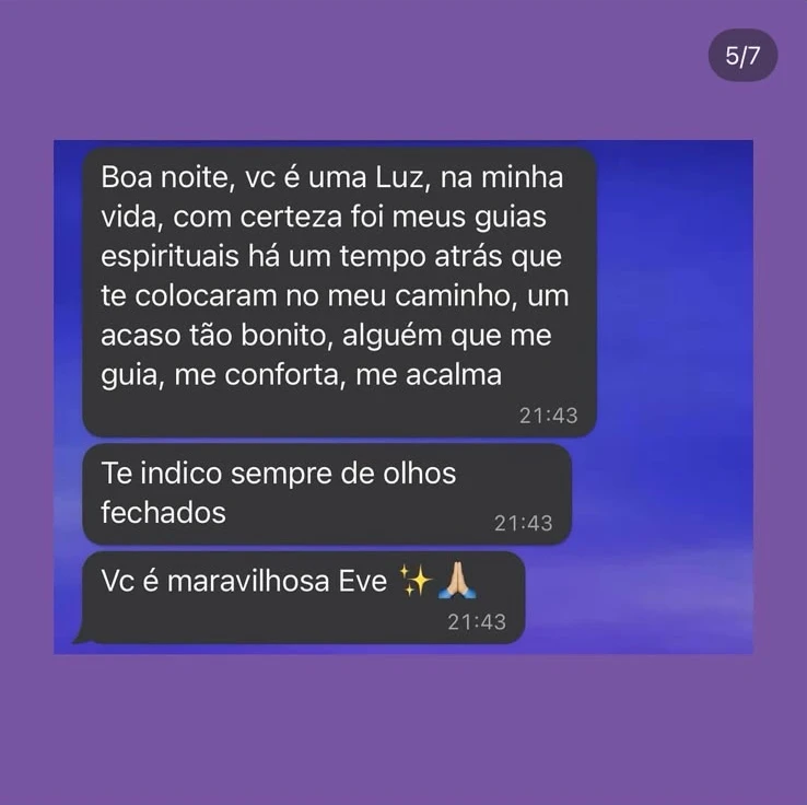 Depoimento 4 sobre uma leitura com a Eve