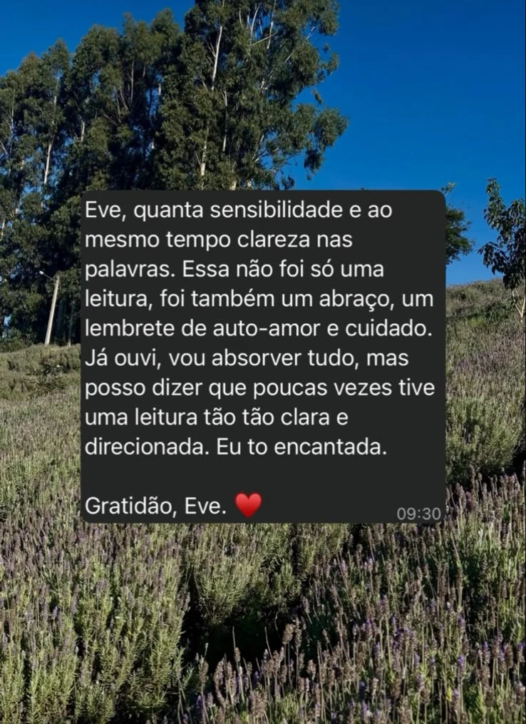 Depoimento 25 sobre uma leitura com a Eve